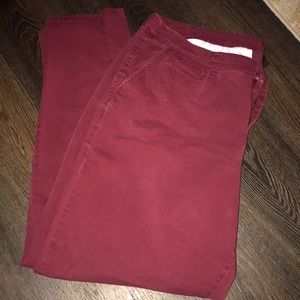 Burgundy/red khaki plus size pants